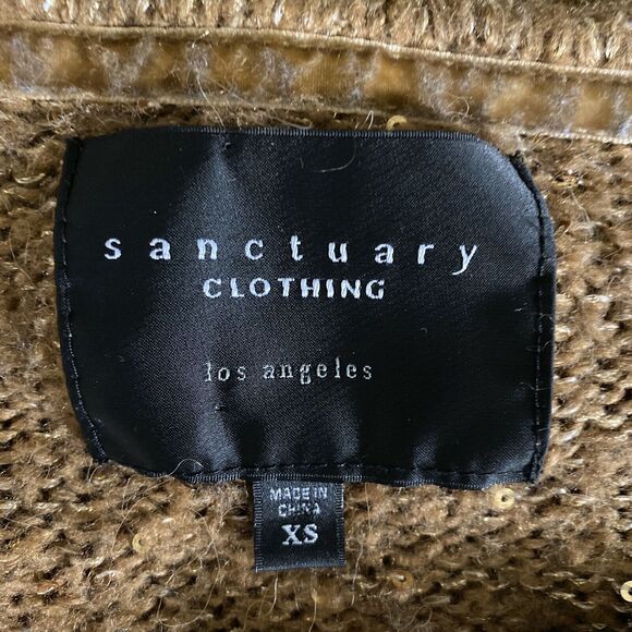 Sanctuary Clothing Oversized Sweater Brown Shimmery Sequins - Picture 12 of 12